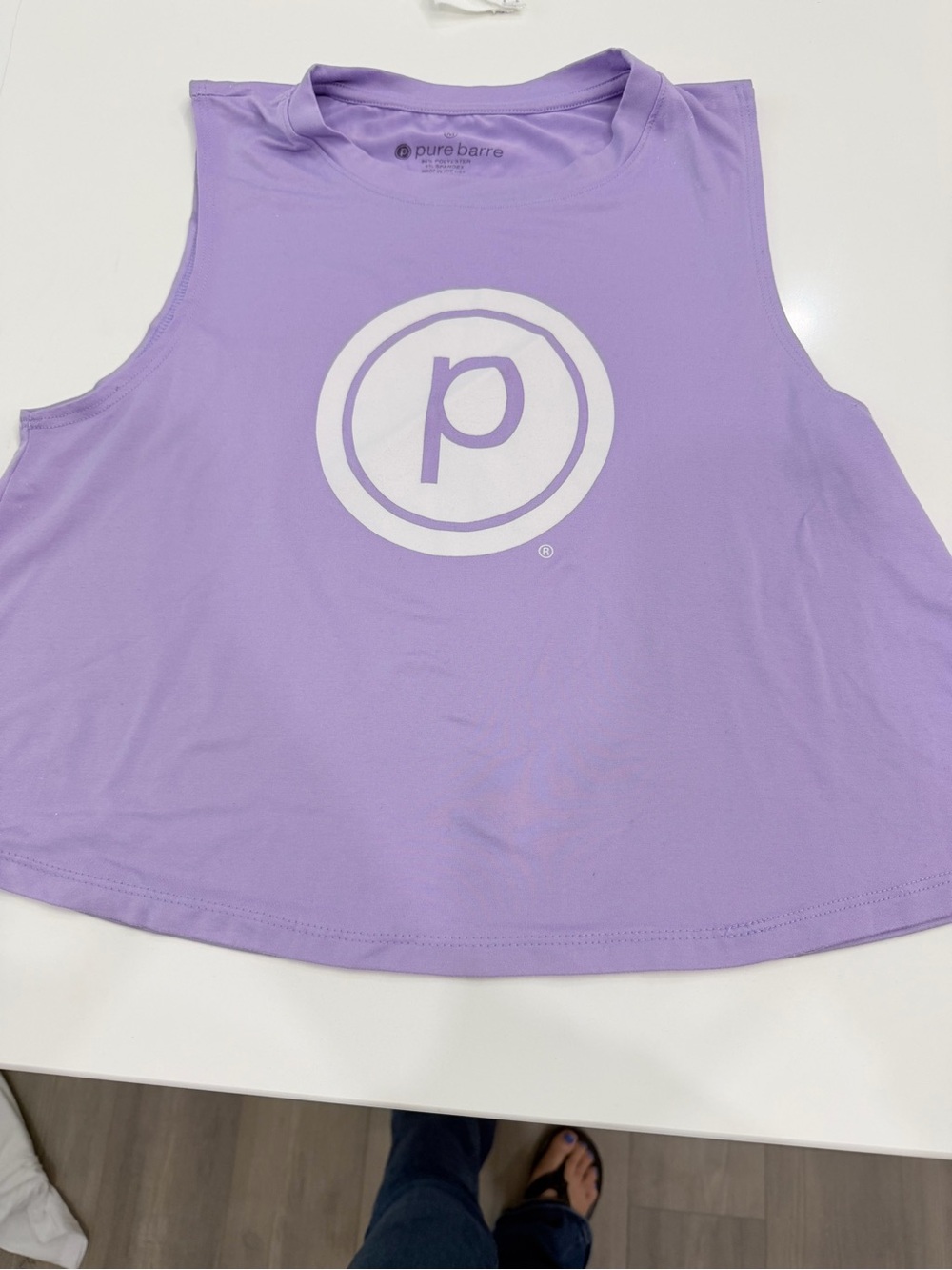 Pure Barre Lavender Crop Logo Tank